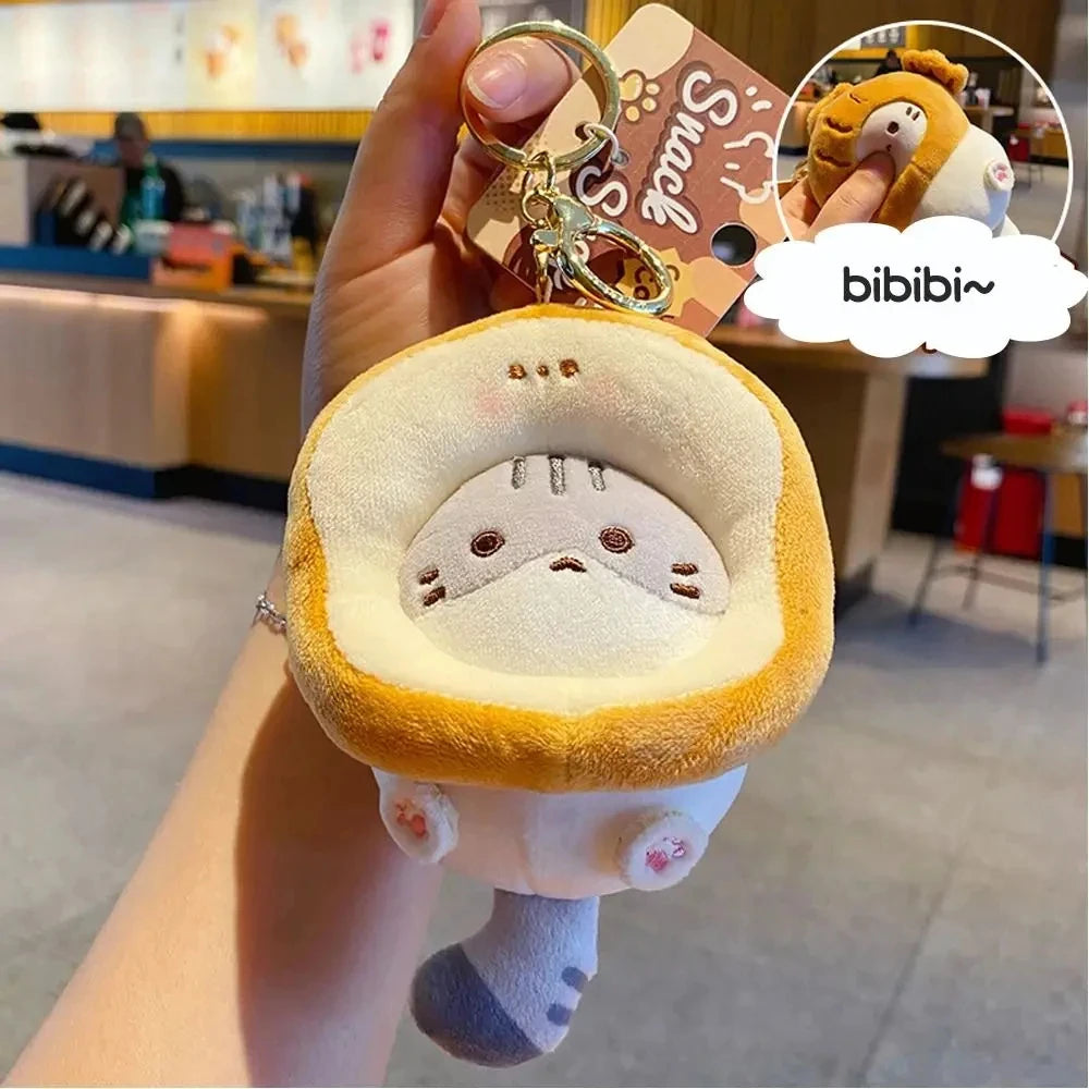 Cute Cocoa Cat Plush Keychain Kawaii Bag Charm