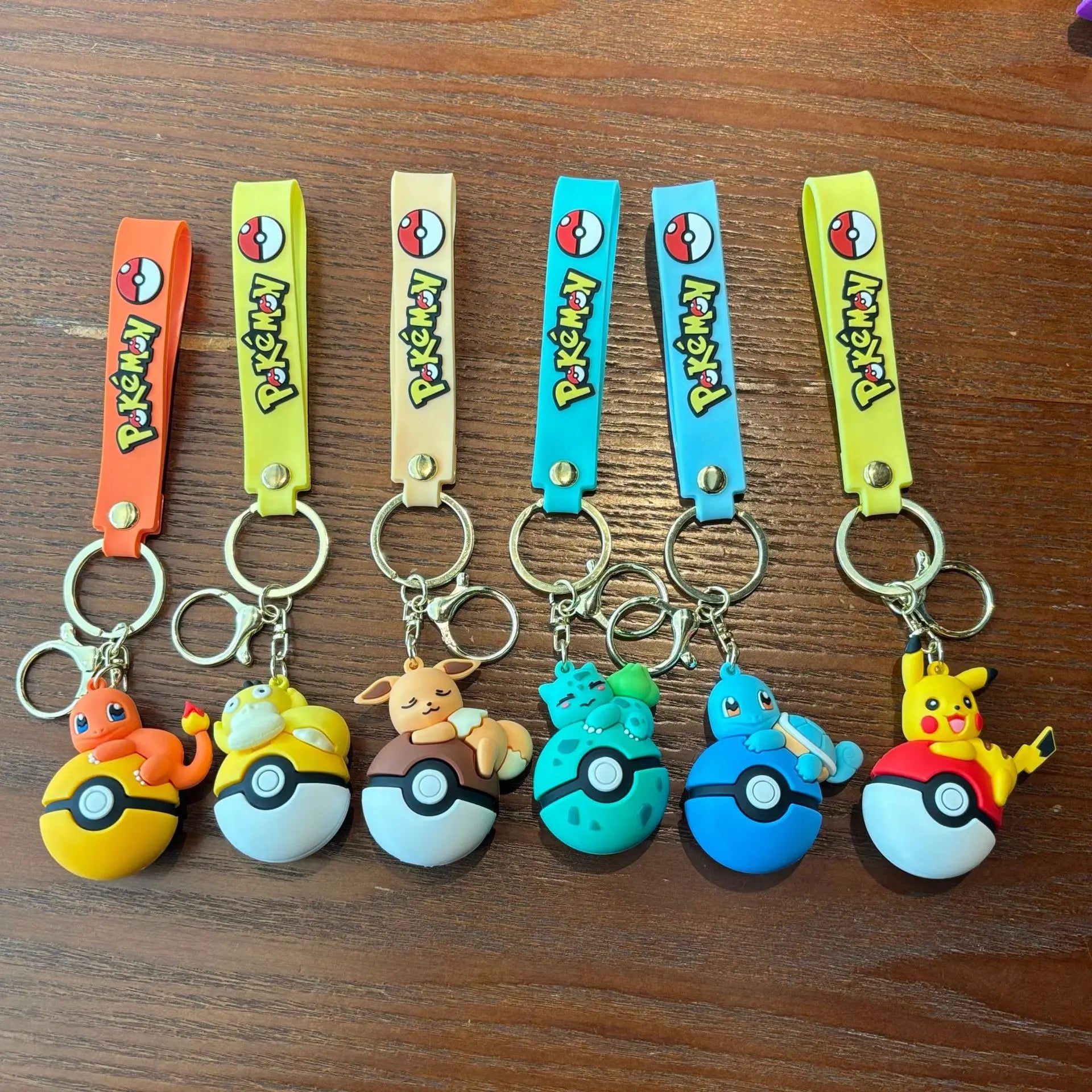 Poké Ball Character Keychain Set