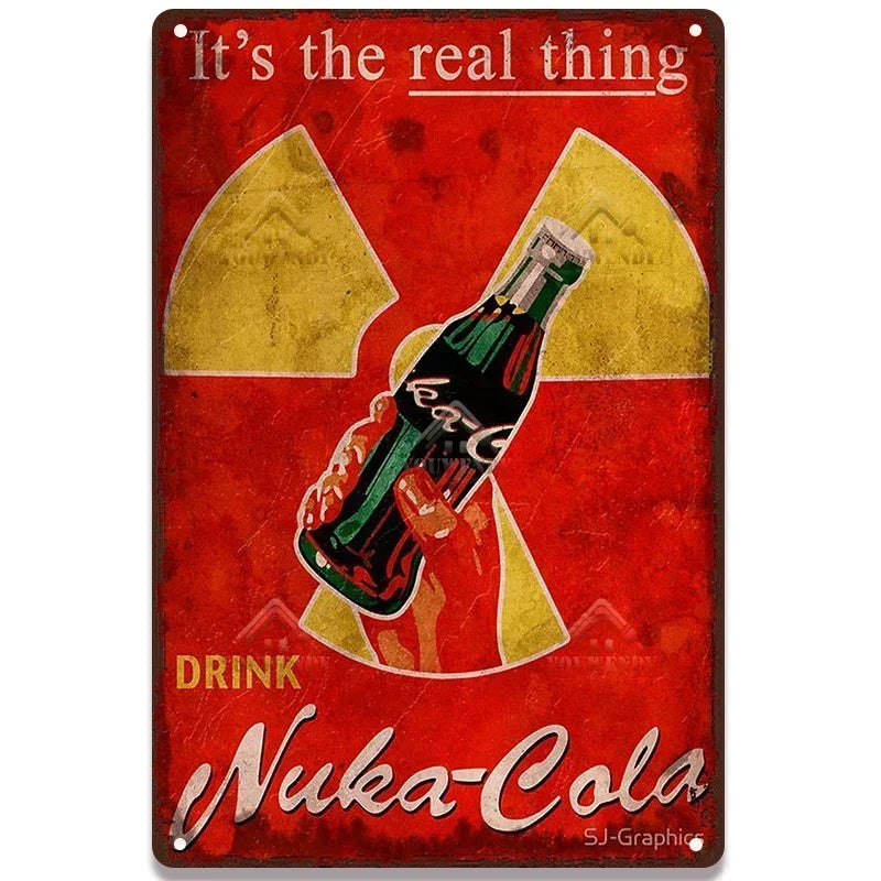 Retro Nuka Cola Metal Sign Wall Art