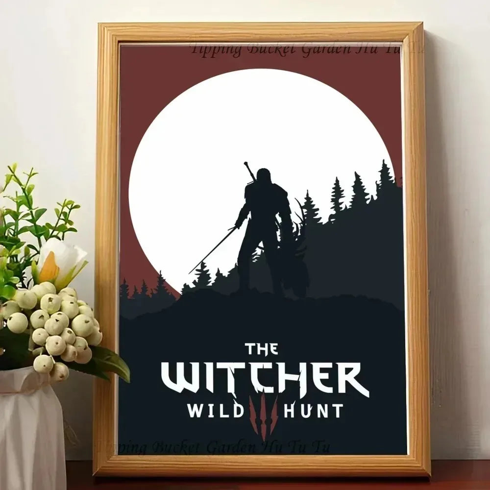Witcher 3 Canvas Print Dark Fantasy Gamer Wall Art
