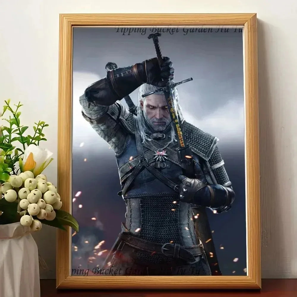 Witcher 3 Canvas Print Dark Fantasy Gamer Wall Art