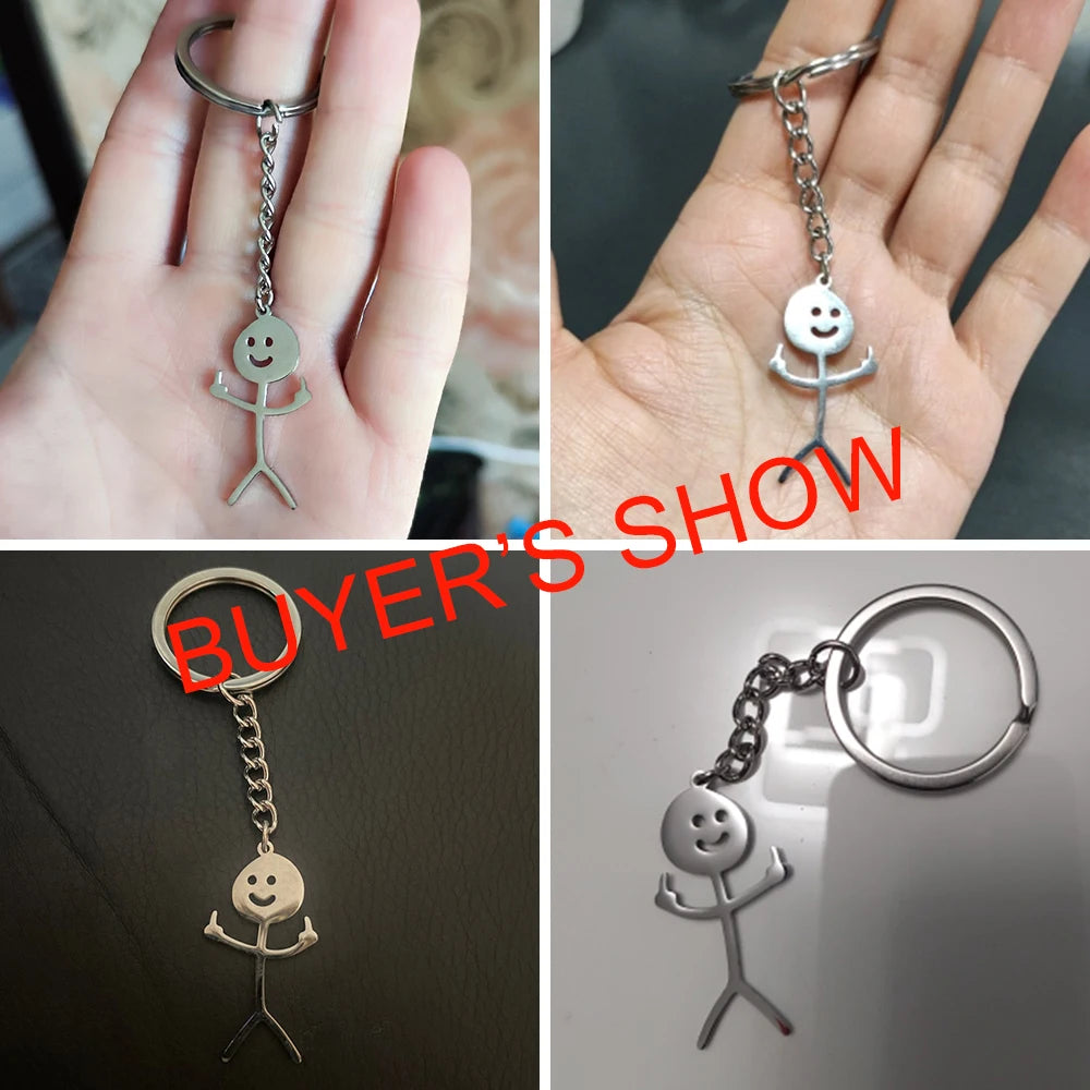 Funny Stickman Middle Finger Keychain