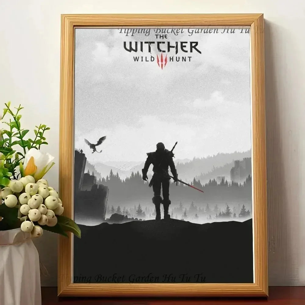 Witcher 3 Canvas Print Dark Fantasy Gamer Wall Art