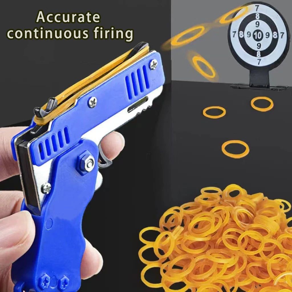 Metal Burst Rubber Band Launcher Keychain