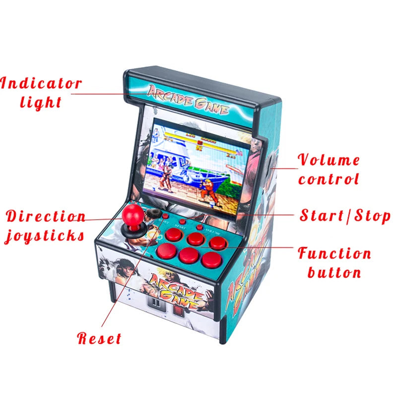 2.8" Mini Retro Handheld Game Console 150+ Built-in 16-Bit Arcade Games