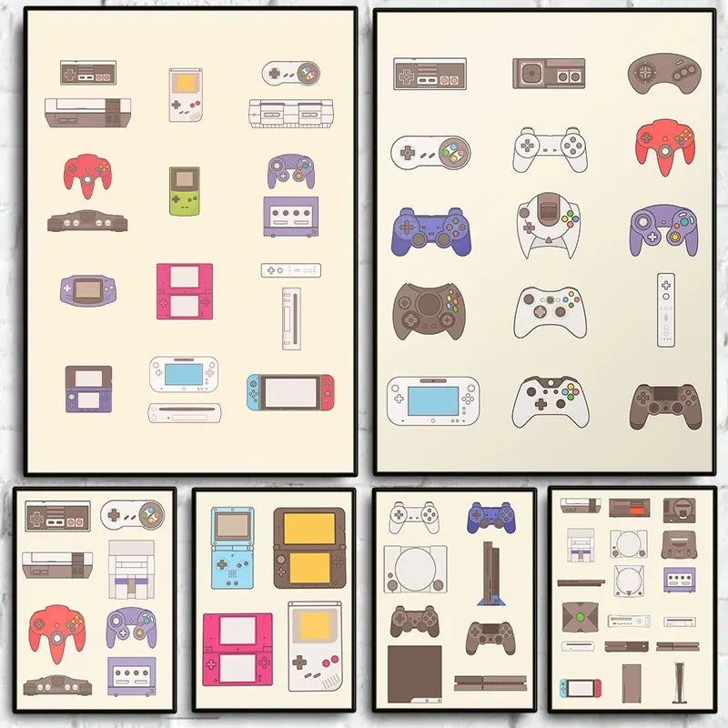 Video Game Evolution Canvas Poster