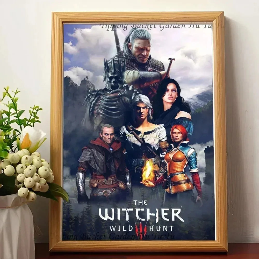 Witcher 3 Canvas Print Dark Fantasy Gamer Wall Art