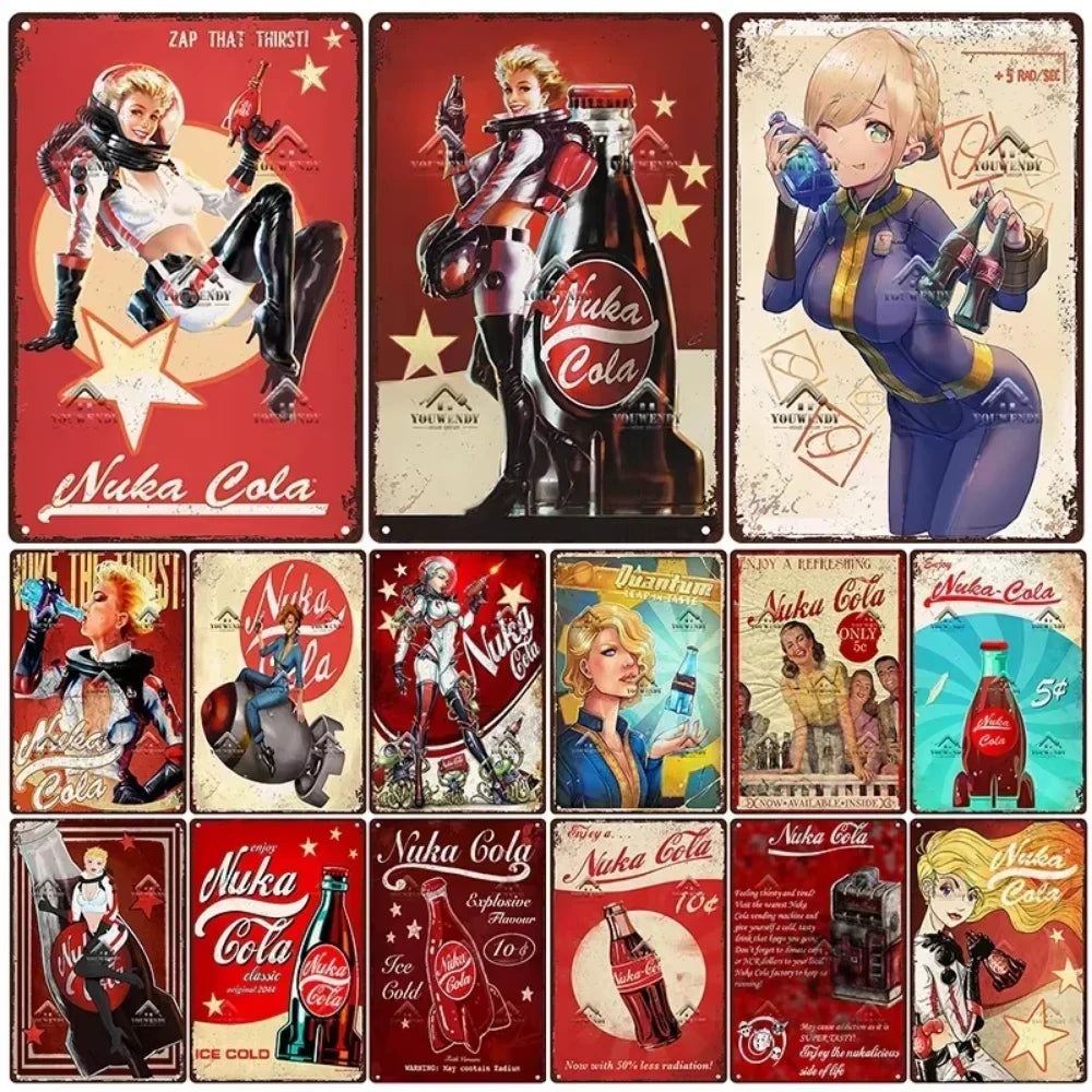 Retro Nuka Cola Metal Sign Wall Art