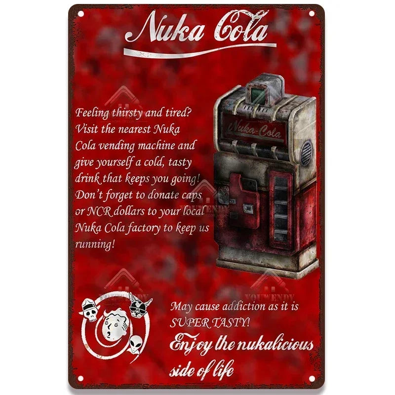 Retro Nuka Cola Metal Sign Wall Art