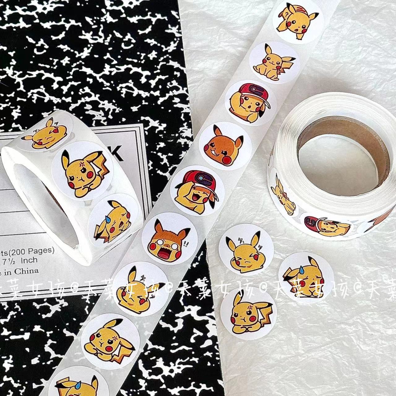 Pikachu Power Sticker Roll 500pcs Stickers