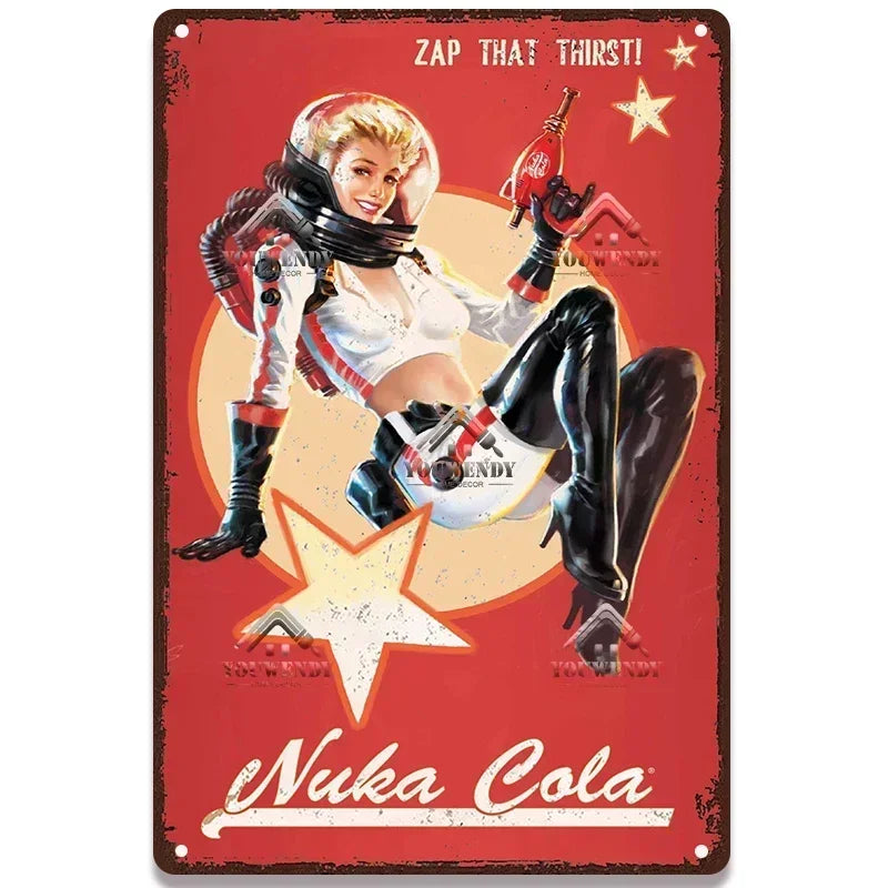 Retro Nuka Cola Metal Sign Wall Art