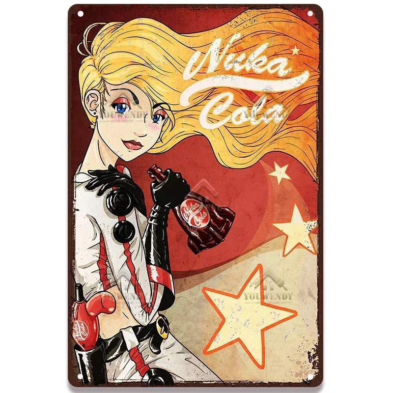 Retro Nuka Cola Metal Sign Wall Art