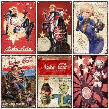Retro Nuka Cola Metal Sign Wall Art