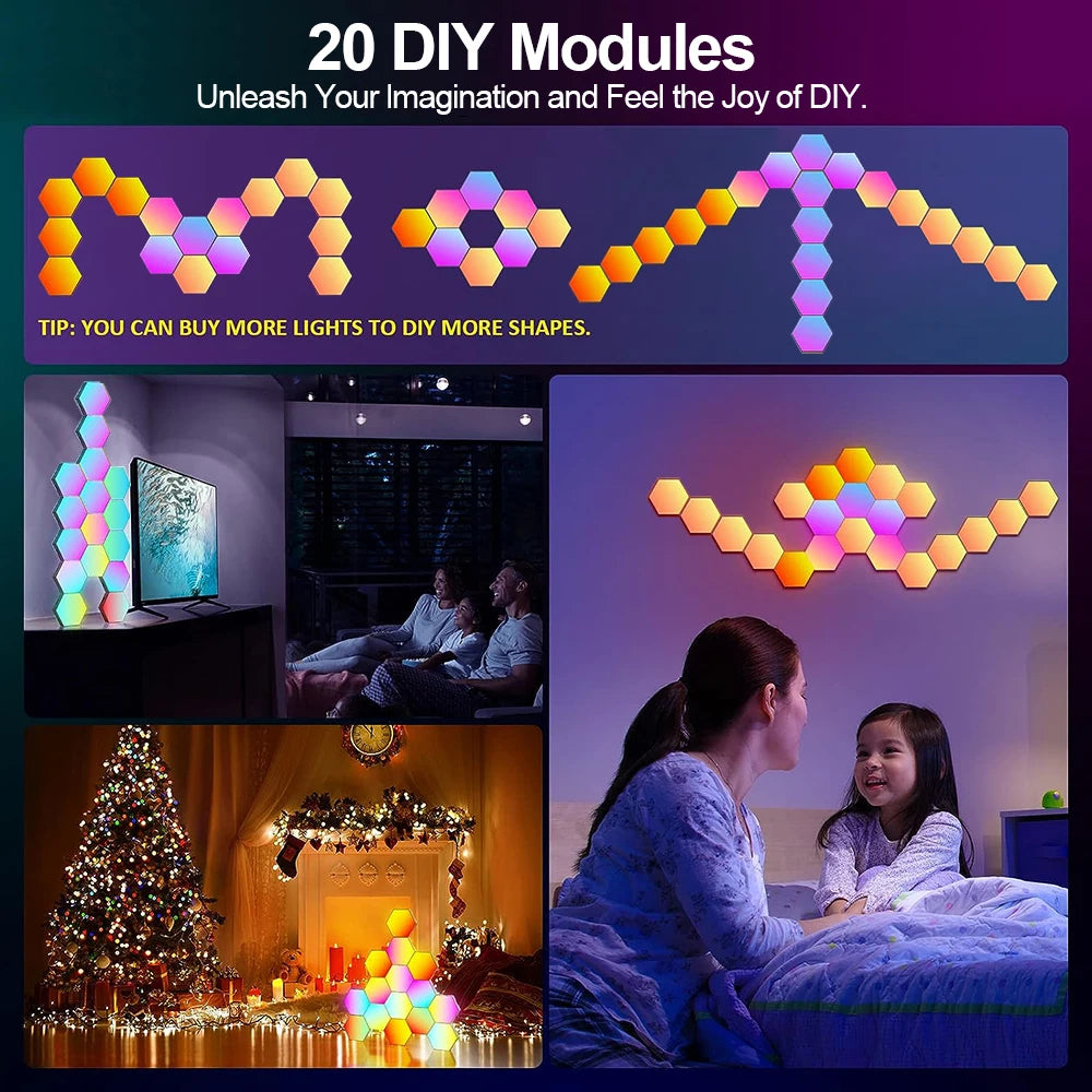 Hexagonal Smart RGB Wall Lamp
