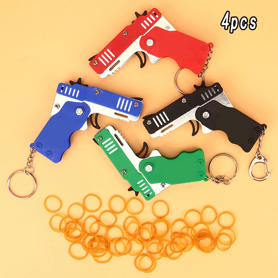Metal Burst Rubber Band Launcher Keychain