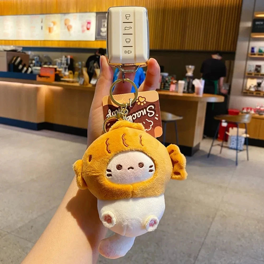 Cute Cocoa Cat Plush Keychain Kawaii Bag Charm