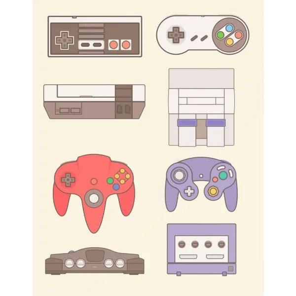 Video Game Evolution Canvas Poster