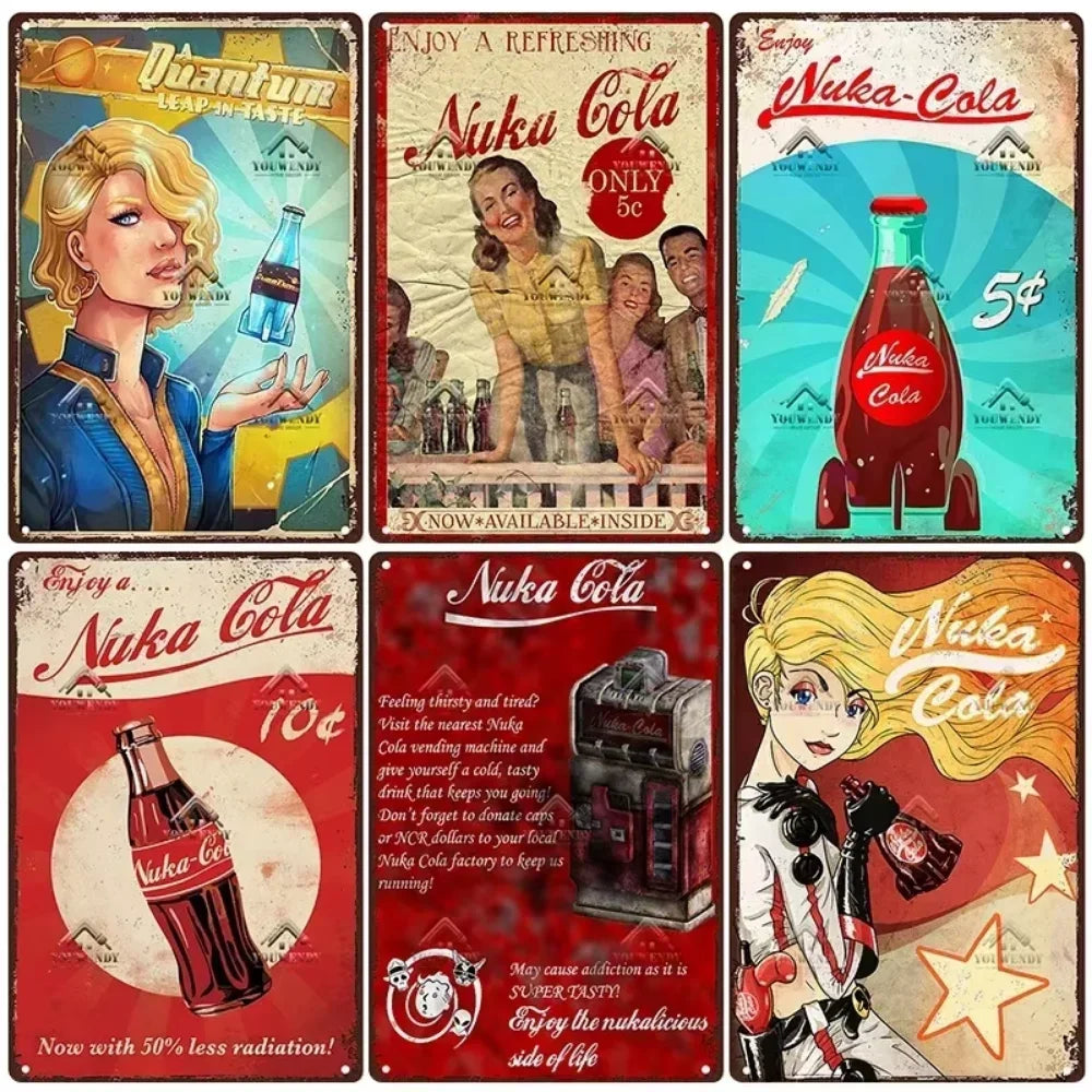 Retro Nuka Cola Metal Sign Wall Art