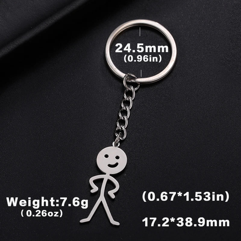 Funny Stickman Middle Finger Keychain