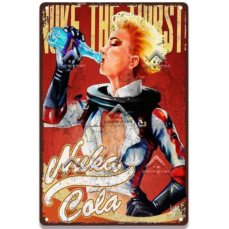 Retro Nuka Cola Metal Sign Wall Art