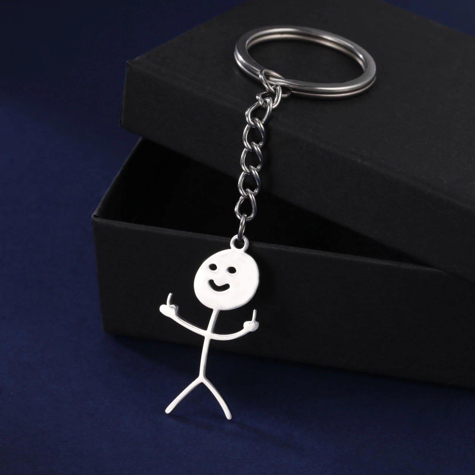 Funny Stickman Middle Finger Keychain