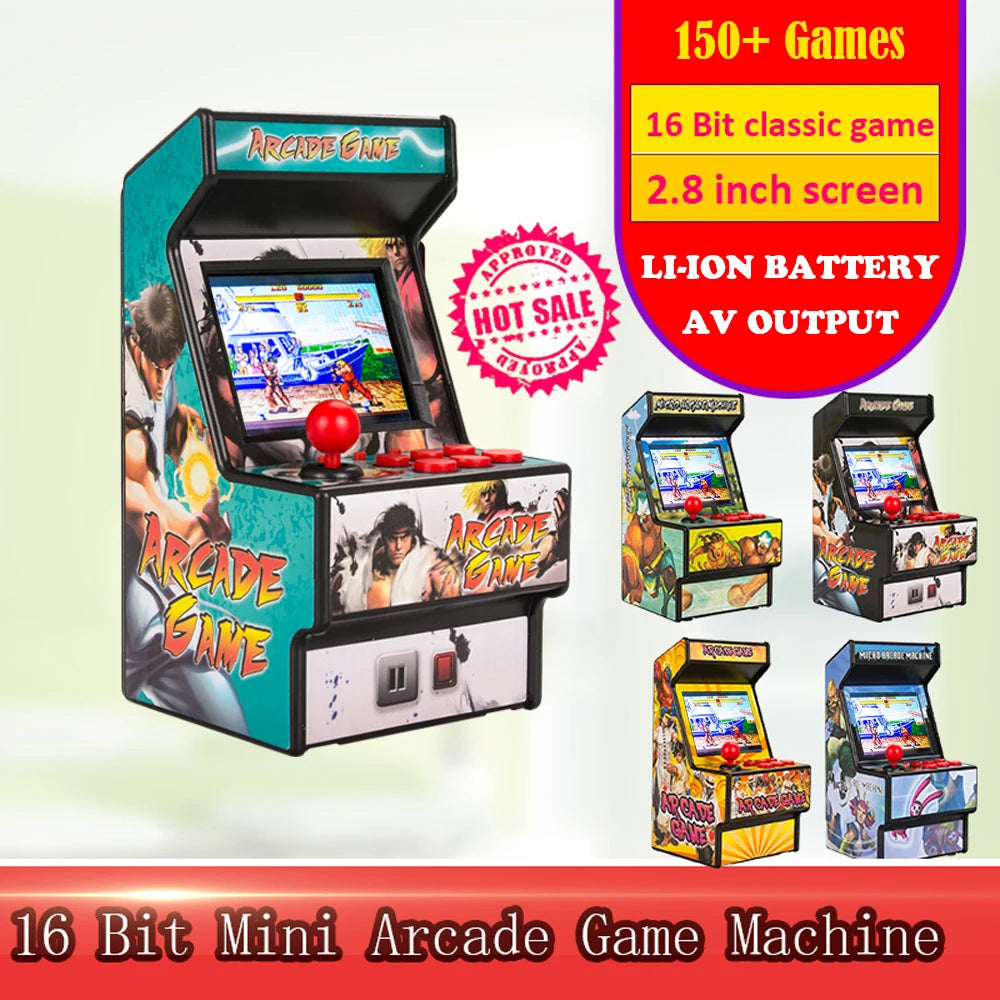 2.8" Mini Retro Handheld Game Console 150+ Built-in 16-Bit Arcade Games