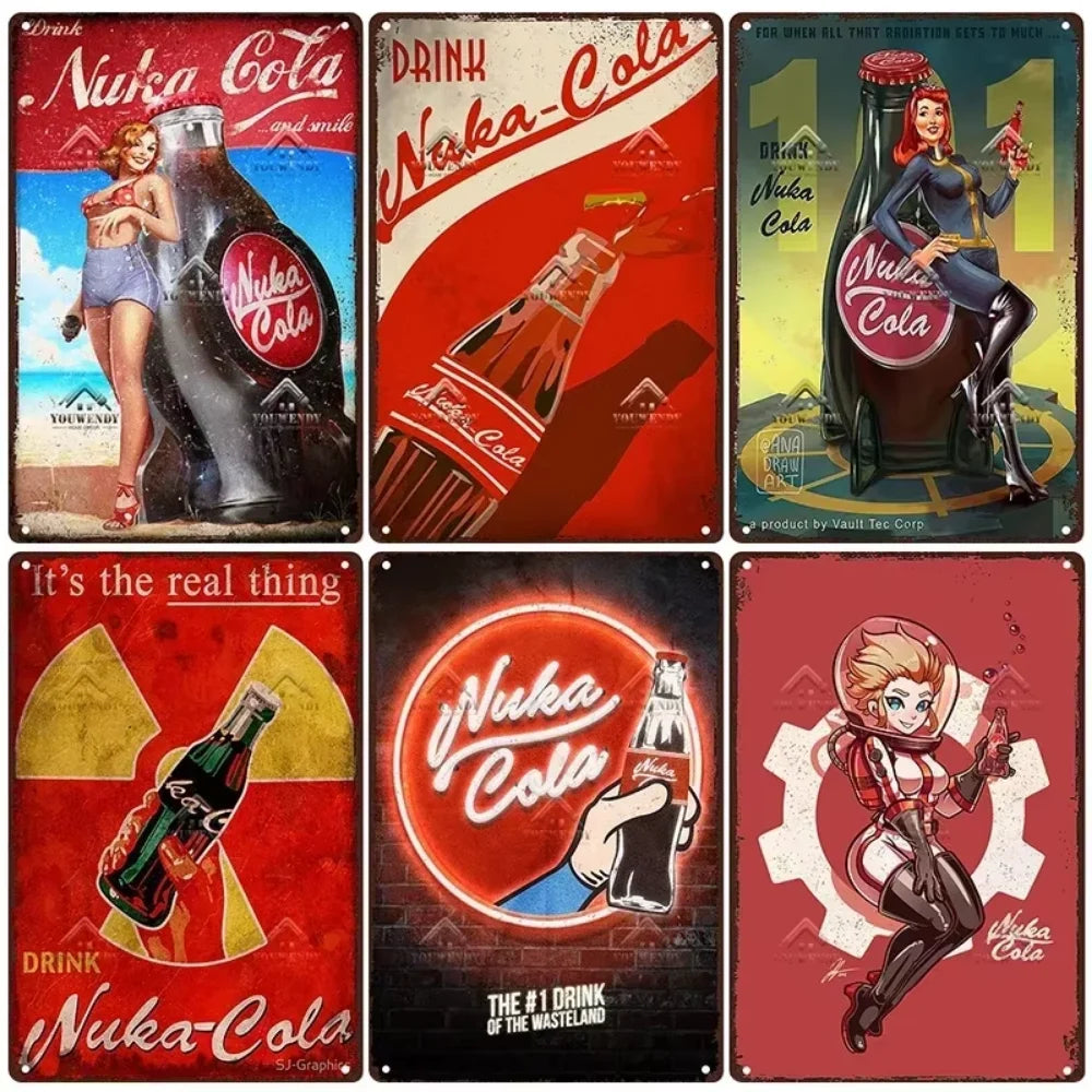 Retro Nuka Cola Metal Sign Wall Art