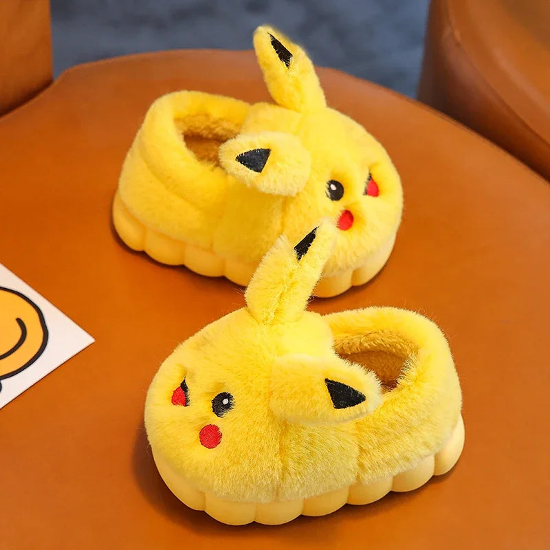 Pikachu Kids Plush Slippers