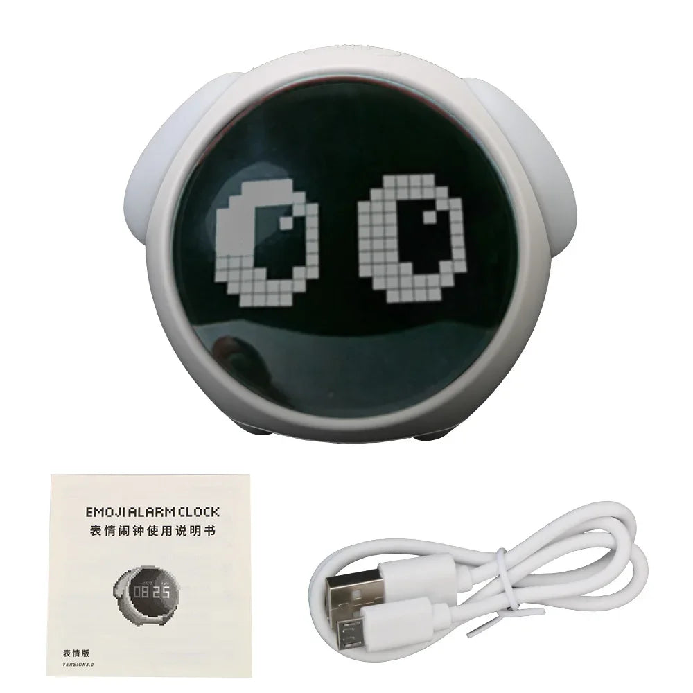 Cute Expression Night Light Alarm Clock