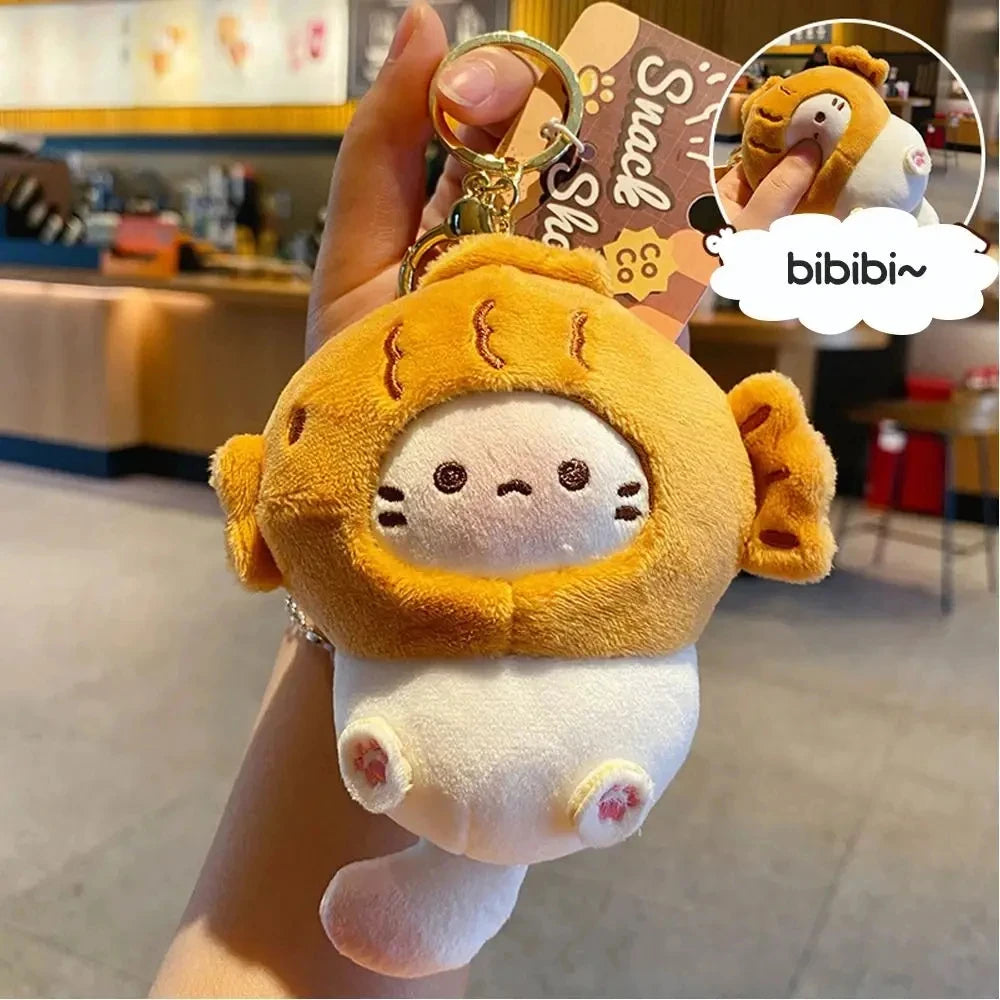 Cute Cocoa Cat Plush Keychain Kawaii Bag Charm