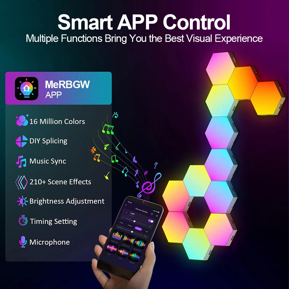 Hexagonal Smart RGB Wall Lamp