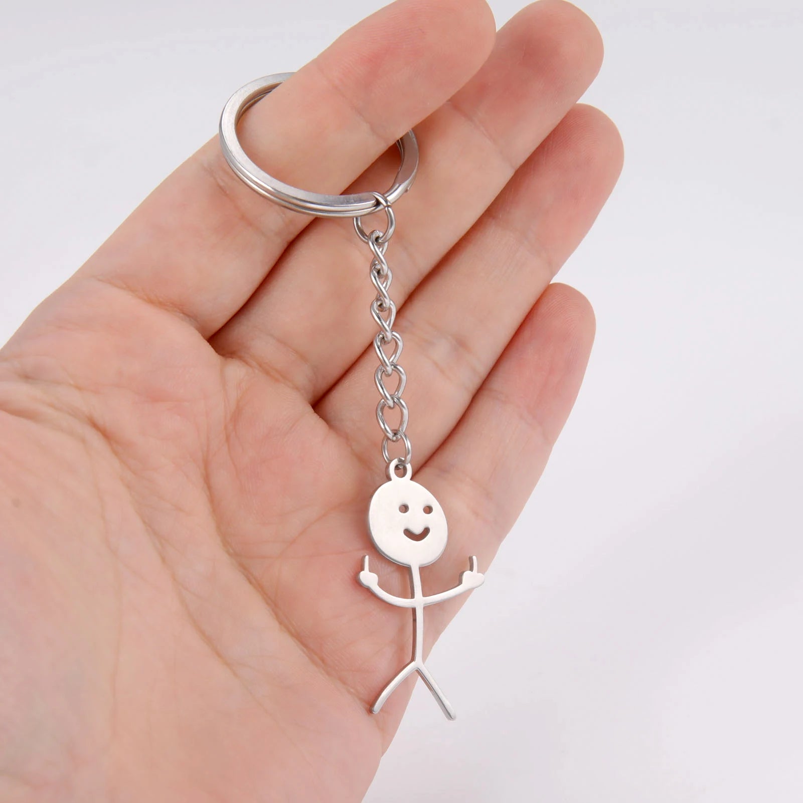 Funny Stickman Middle Finger Keychain