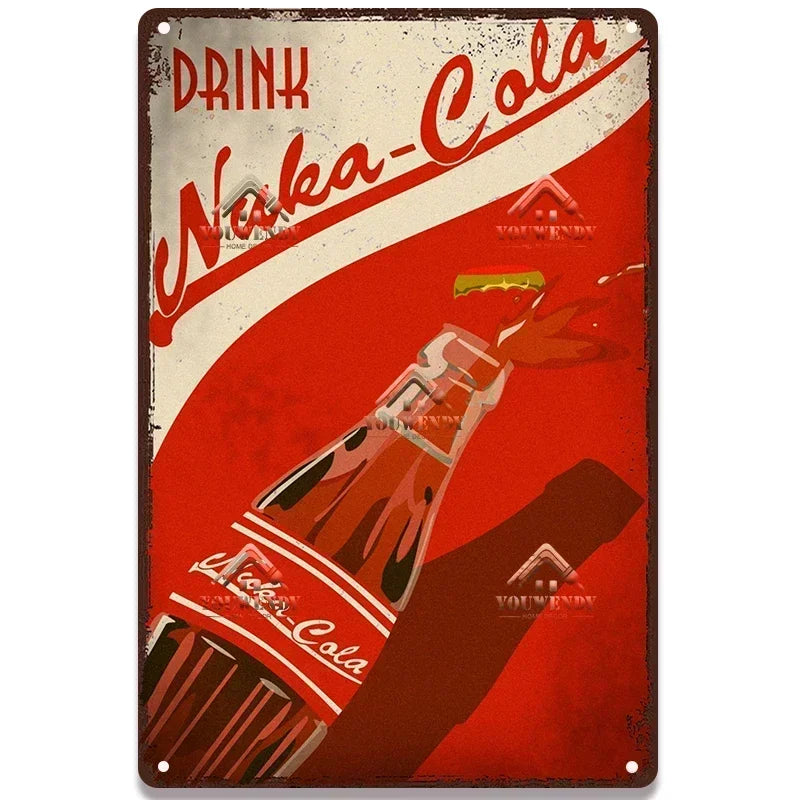 Retro Nuka Cola Metal Sign Wall Art