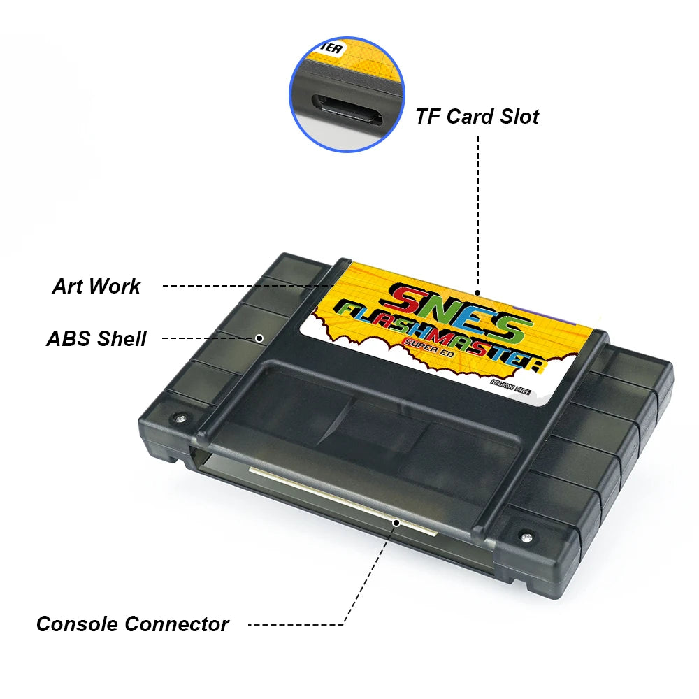 SNES Flashmaster Cartridge OS V12 3000 in 1 Game Card with 8GB TF for Nintendo SNES