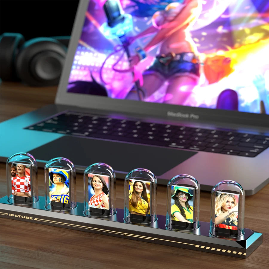 Nixie Tube RGB Clock Night Light Smart IPS Digital Desk Clock with App Control