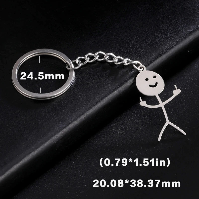 Funny Stickman Middle Finger Keychain