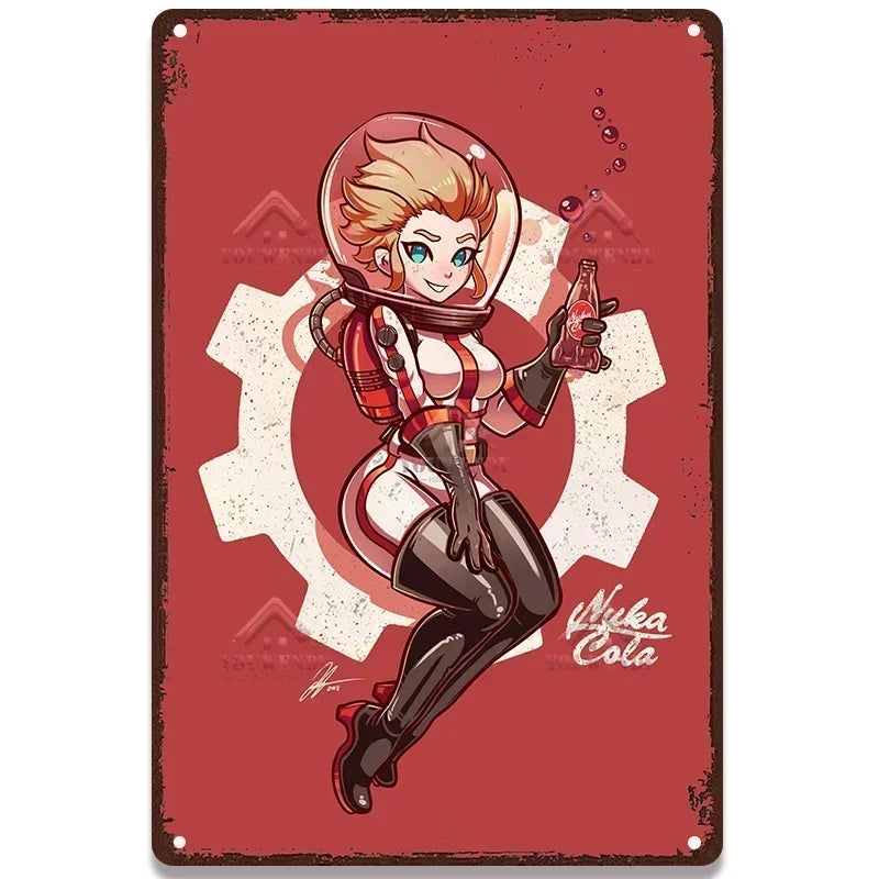 Retro Nuka Cola Metal Sign Wall Art