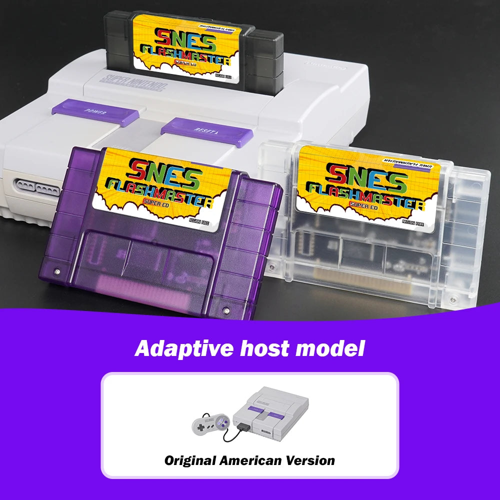 SNES Flashmaster Cartridge OS V12 3000 in 1 Game Card with 8GB TF for Nintendo SNES