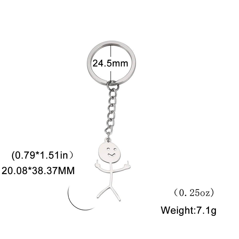 Funny Stickman Middle Finger Keychain