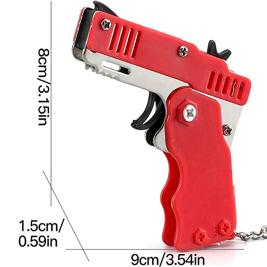 Metal Burst Rubber Band Launcher Keychain
