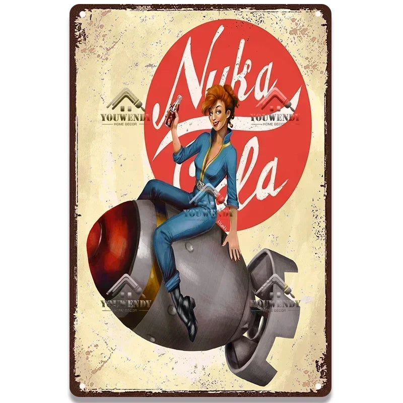 Retro Nuka Cola Metal Sign Wall Art