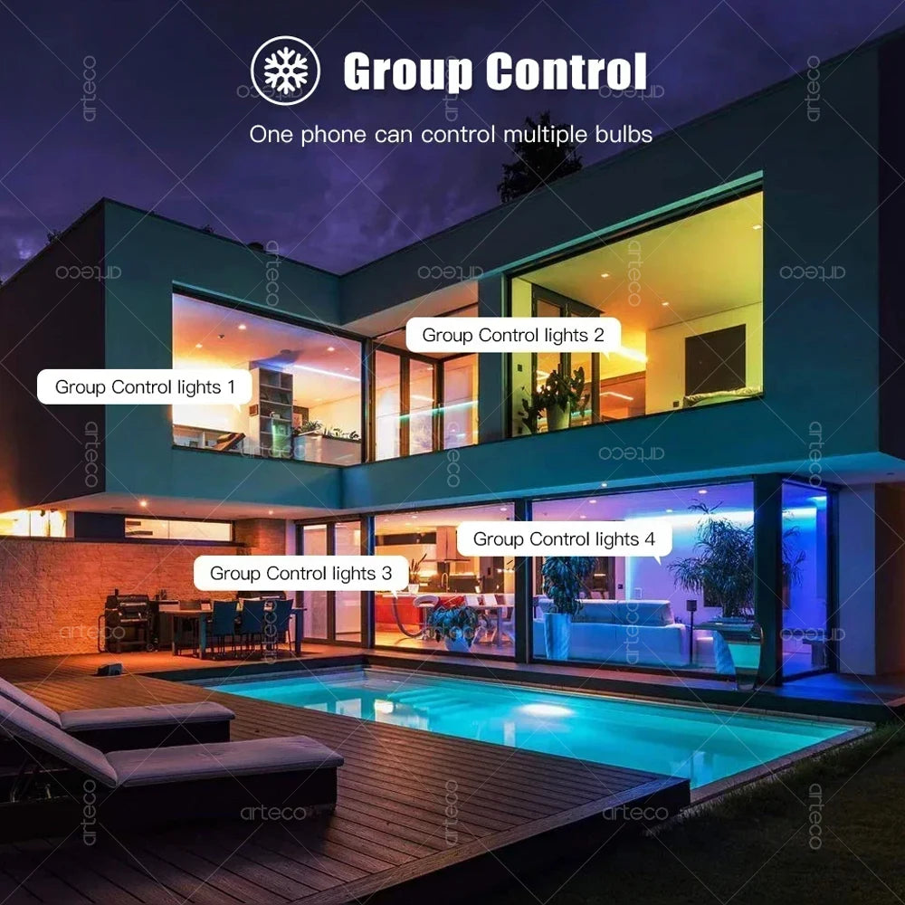 Tuya Smart RGB LED Bulb WiFi Zigbee Bluetooth Dimmable Alexa Google Compatible Light (E27 E14 GU10) 2700-6500Kk With Alexa Amazon Google