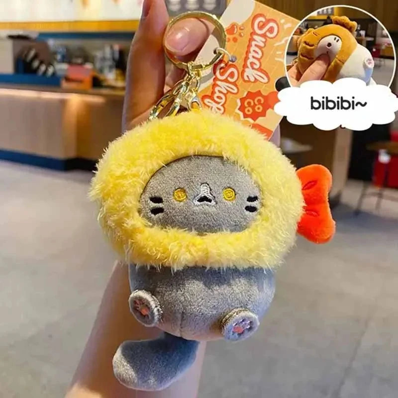 Cute Cocoa Cat Plush Keychain Kawaii Bag Charm