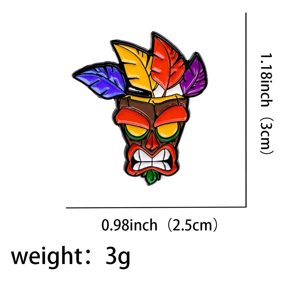 Crash Bandicoot Aku Aku Mask Enamel Pin Badge