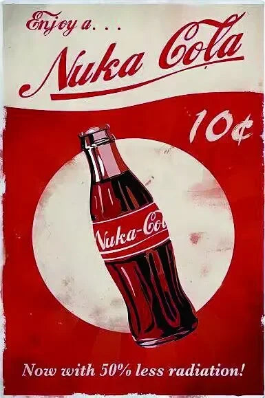 Retro Nuka Cola Metal Sign Wall Art