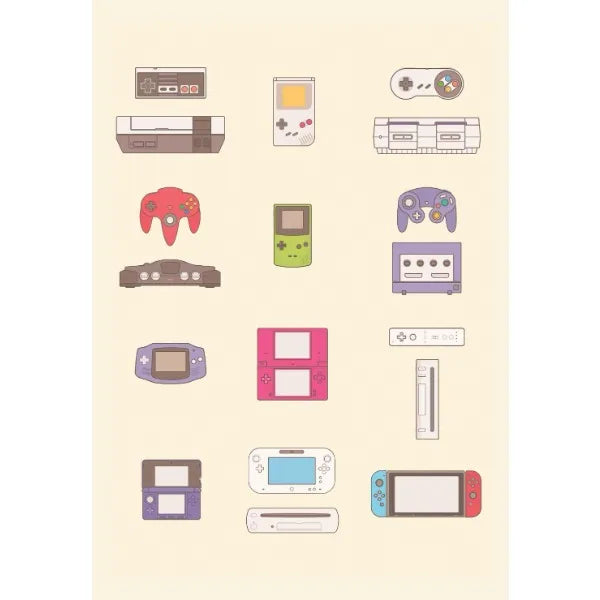 Video Game Evolution Canvas Poster