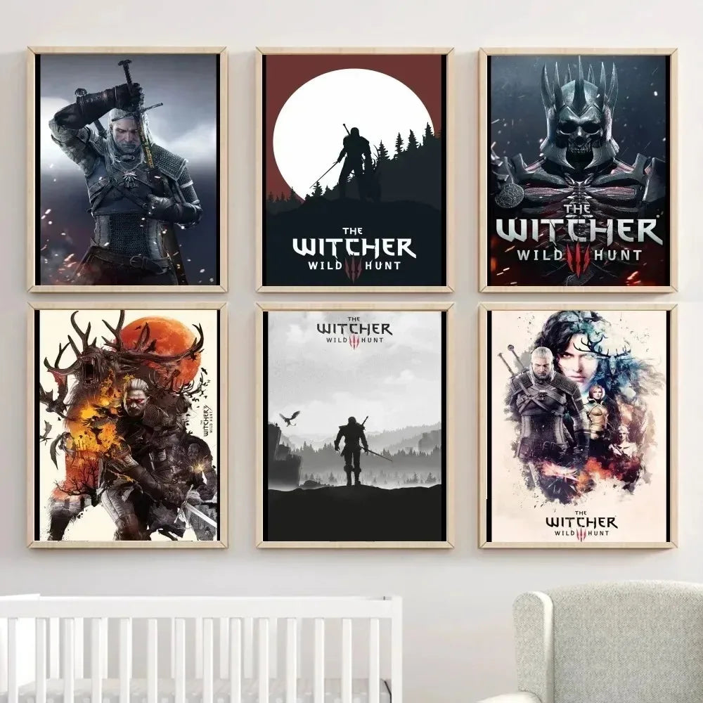 Witcher 3 Canvas Print Dark Fantasy Gamer Wall Art