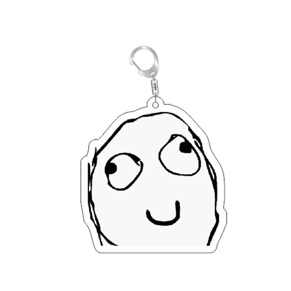 TrollFace Meme Keyring – Classic Rage Face Keychain