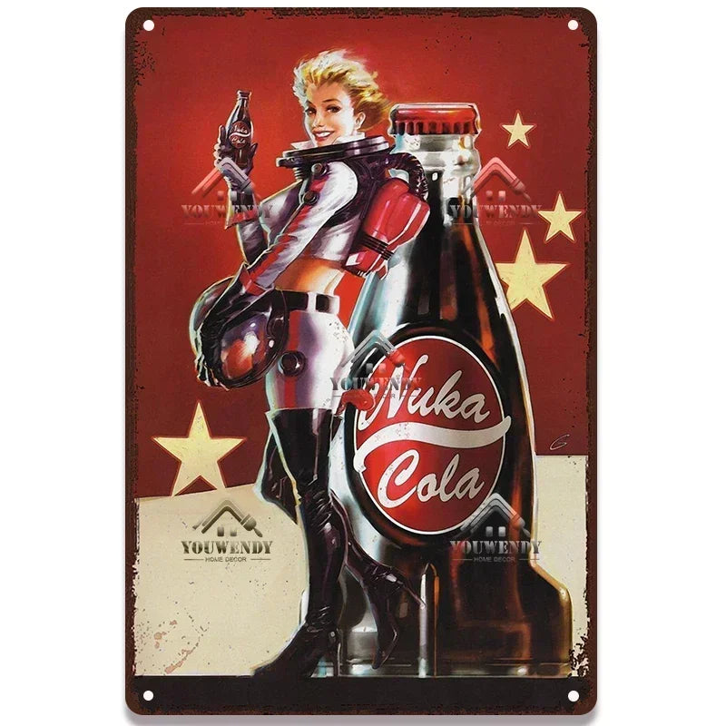 Retro Nuka Cola Metal Sign Wall Art