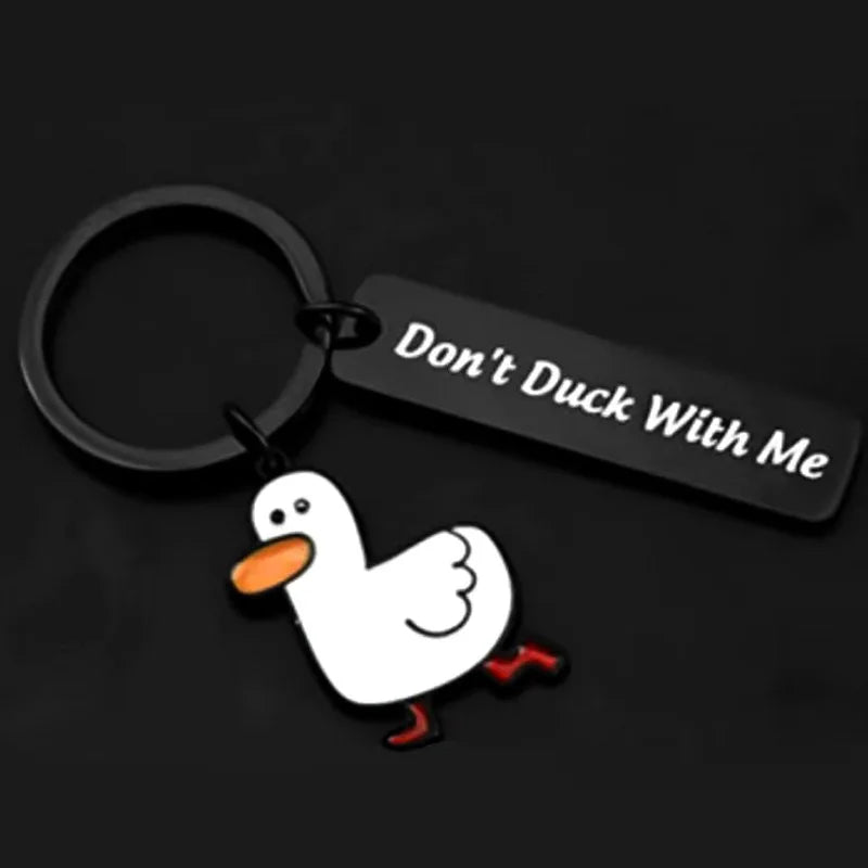 “I Ducking Love You” Funny Duck Pun Keychain – Cute Couples Gift